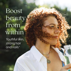 Close-up of New Chapter Biotin tablets for fermented biotin and beauty from within.