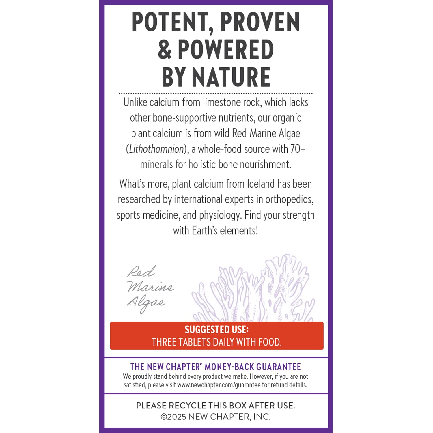 Certification seals emphasize USDA Organic, vegan, kosher, and gluten-free standards for New Chapter.