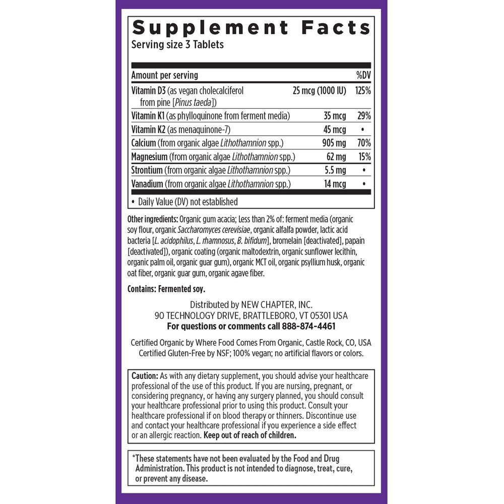 New Chapter provides a 3-in-1 bone, joint, and heart-supporting option with a clinically strong calcium dose.