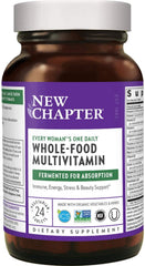 New Chapter Every Woman's One Daily bottle closeup showing a gentle daily multivitamin for balance