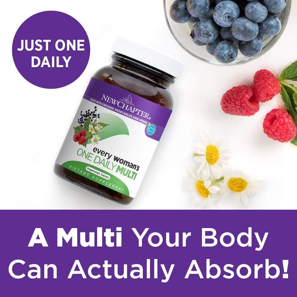 New Chapter Every Woman's One Daily organic vegetables and herbs highlight for holistic nutrition
