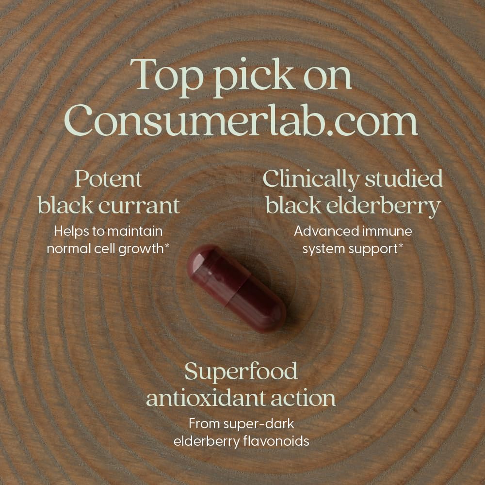 New Chapter Black Currant extract image emphasizes complementary immune-support blend.