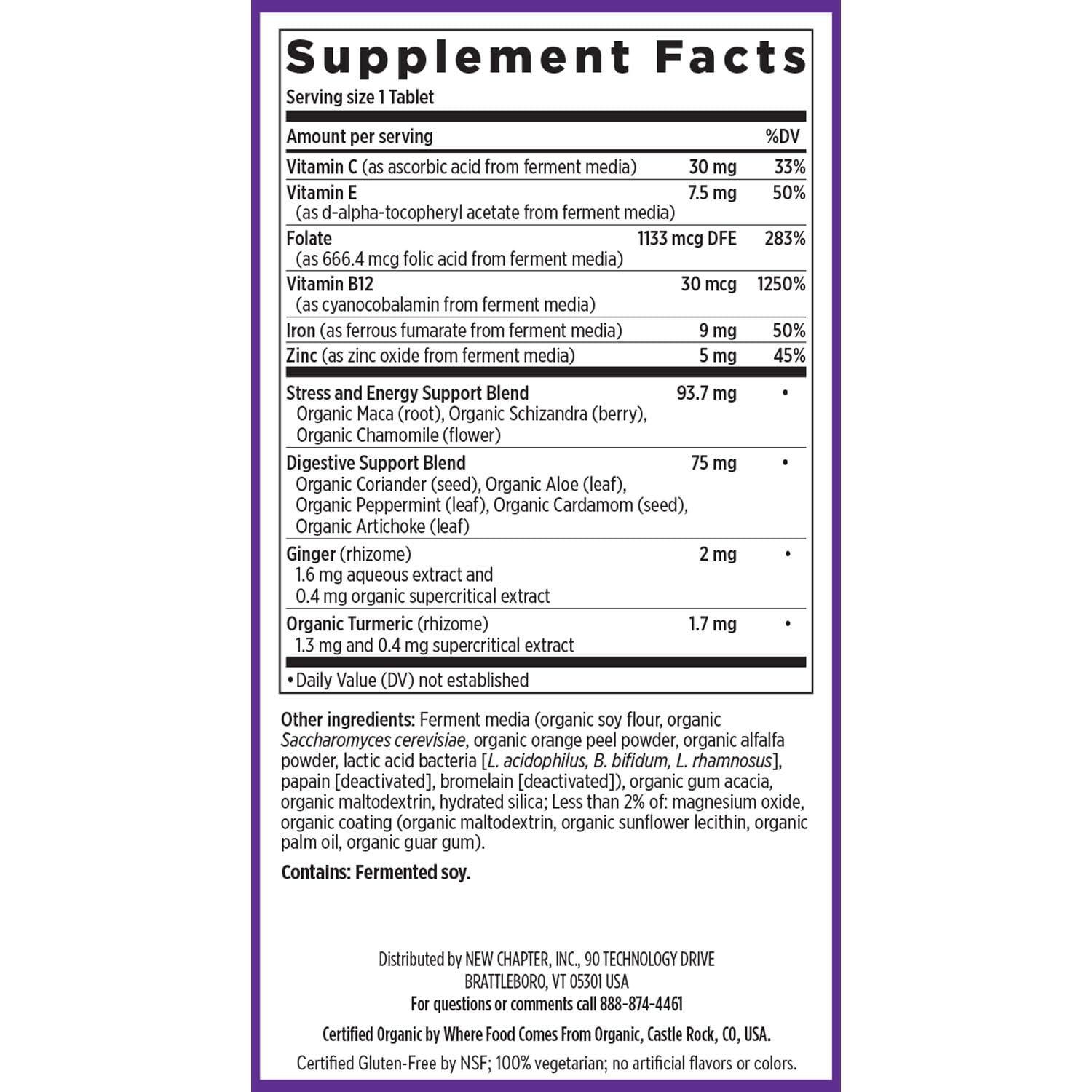 New Chapter supplement with turmeric maca and ginger visible on packaging.