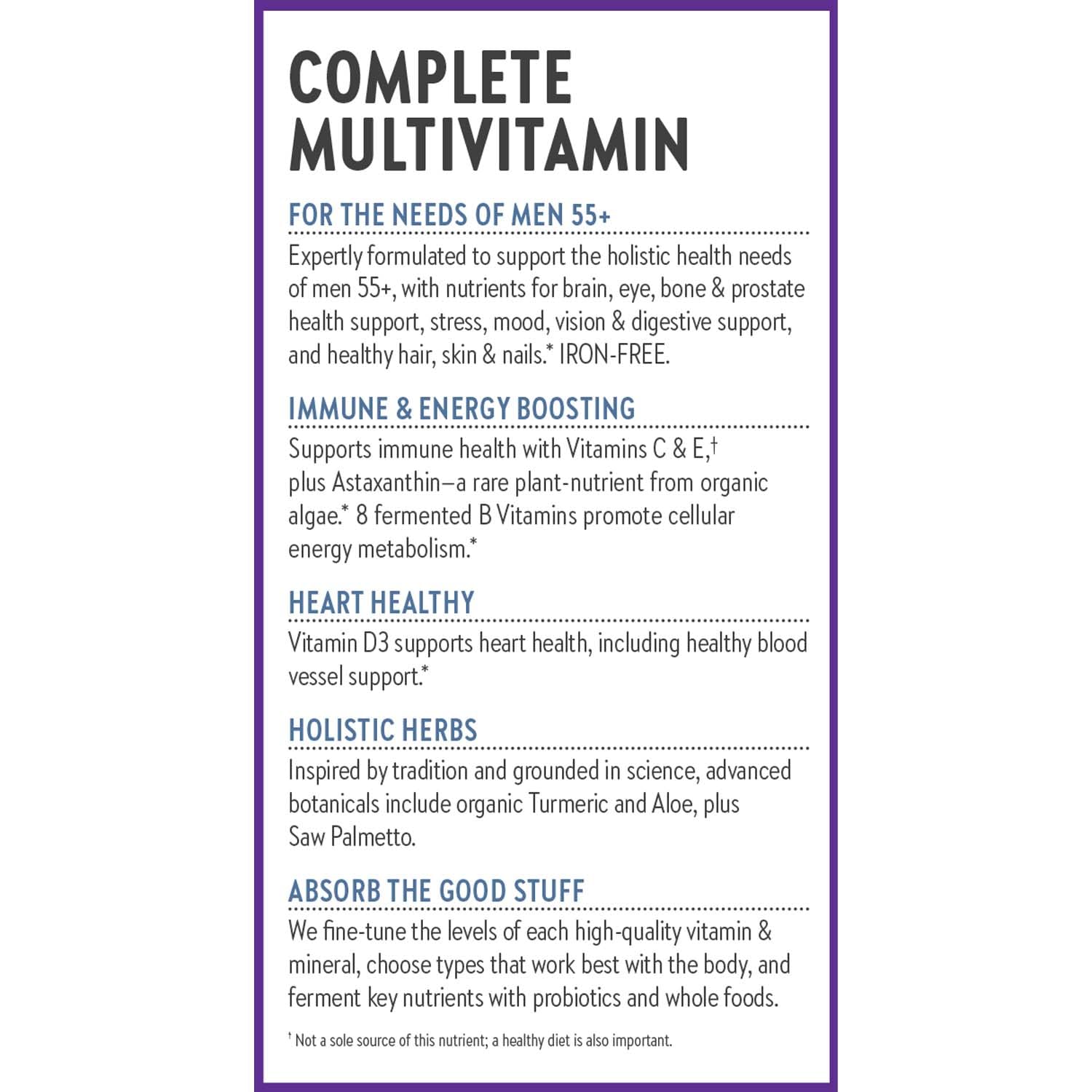 New Chapter Men's Multivitamin 55+ astaxanthin-source image signals antioxidant support