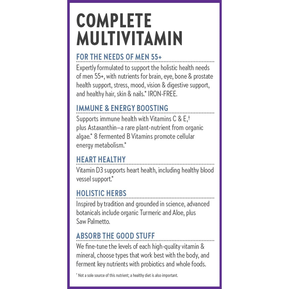 New Chapter Men's Multivitamin 55+ astaxanthin-source image signals antioxidant support