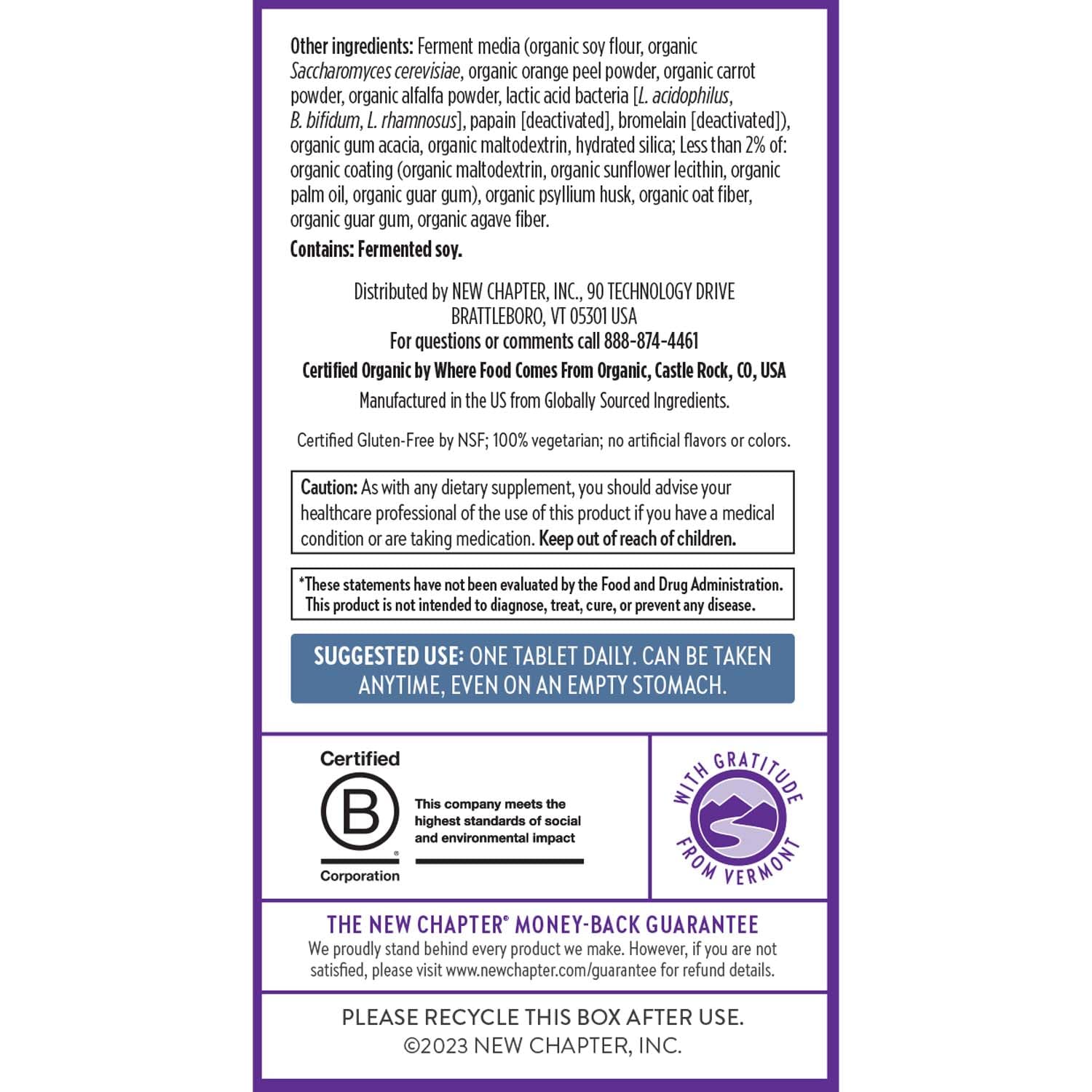 New Chapter Men's Multivitamin 55+ ingredients-icons image communicates probiotic-fermented nutrients