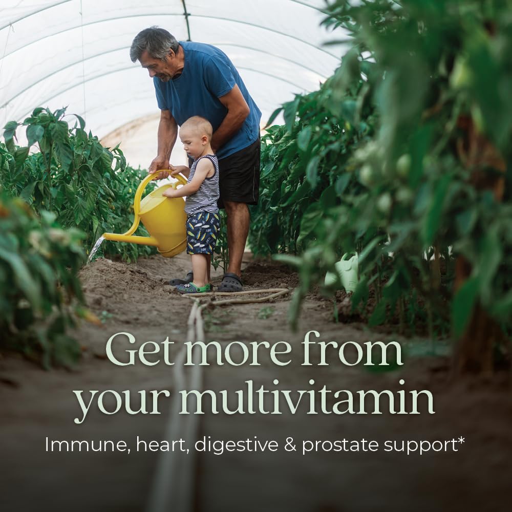 New Chapter Men's Multivitamin 55+ label closeup highlighting fermentation for absorption