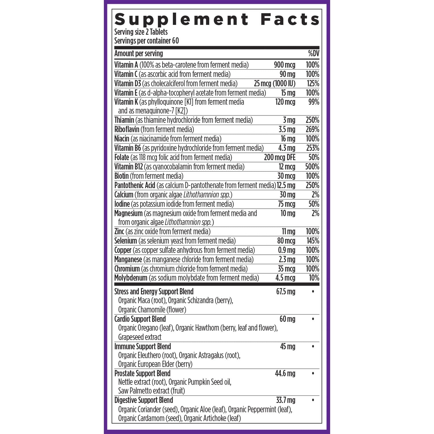 New Chapter Men's Multivitamin being poured into a glass to illustrate convenience.