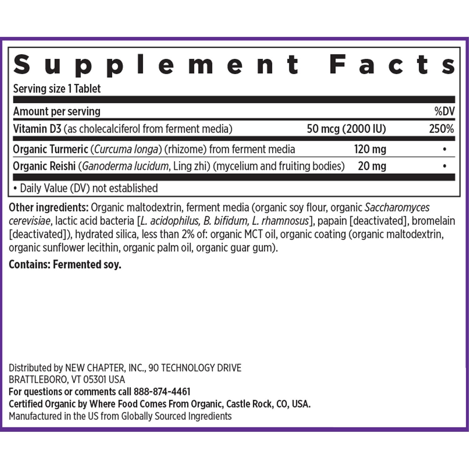 New Chapter NSF gluten-free certification badge on packaging.