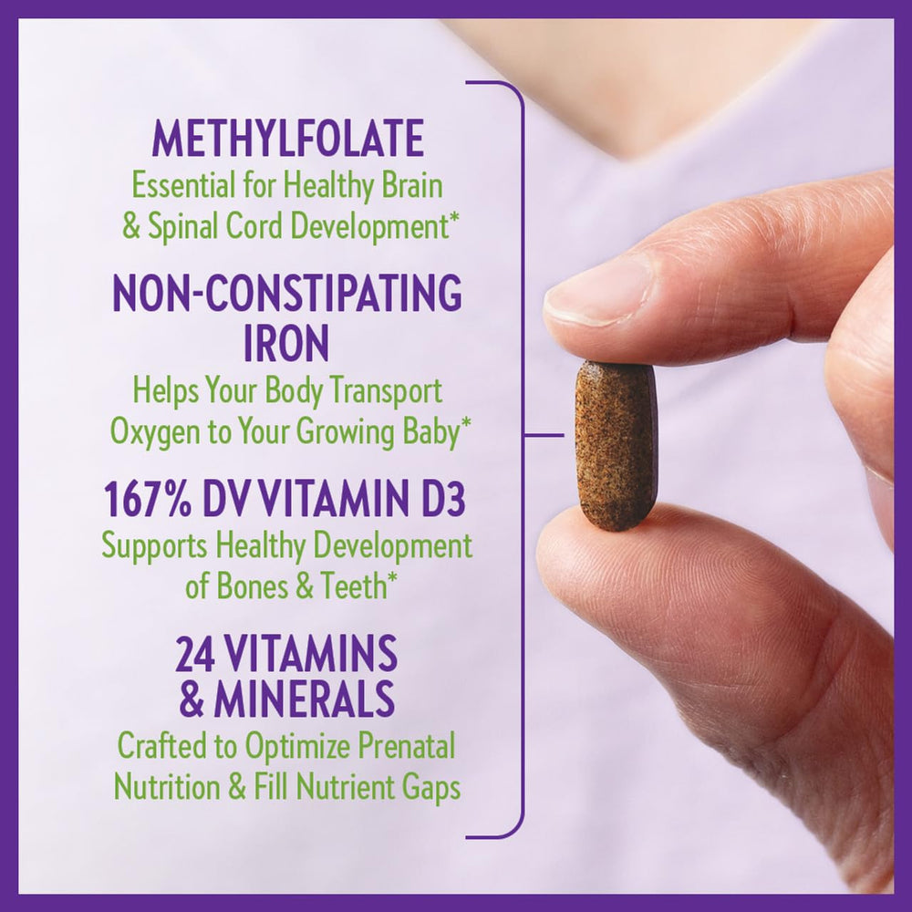 New Chapter Perfect Prenatal no-sugar-added formula closeup.