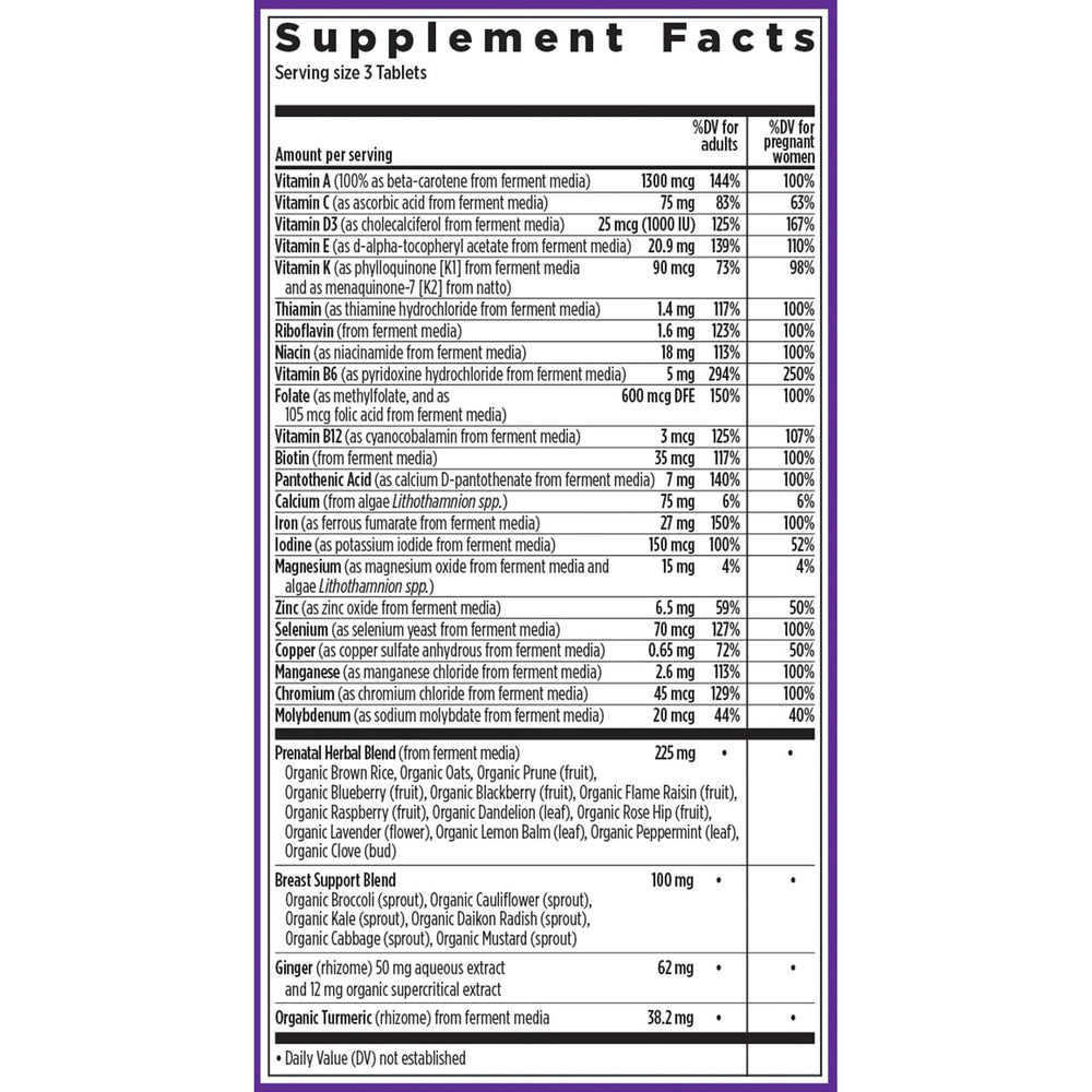 New Chapter Perfect Prenatal tablets displayed for daily vitamin routine.