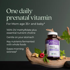 New Chapter Prenatal 35+ ginger-dose visual for nausea relief potential