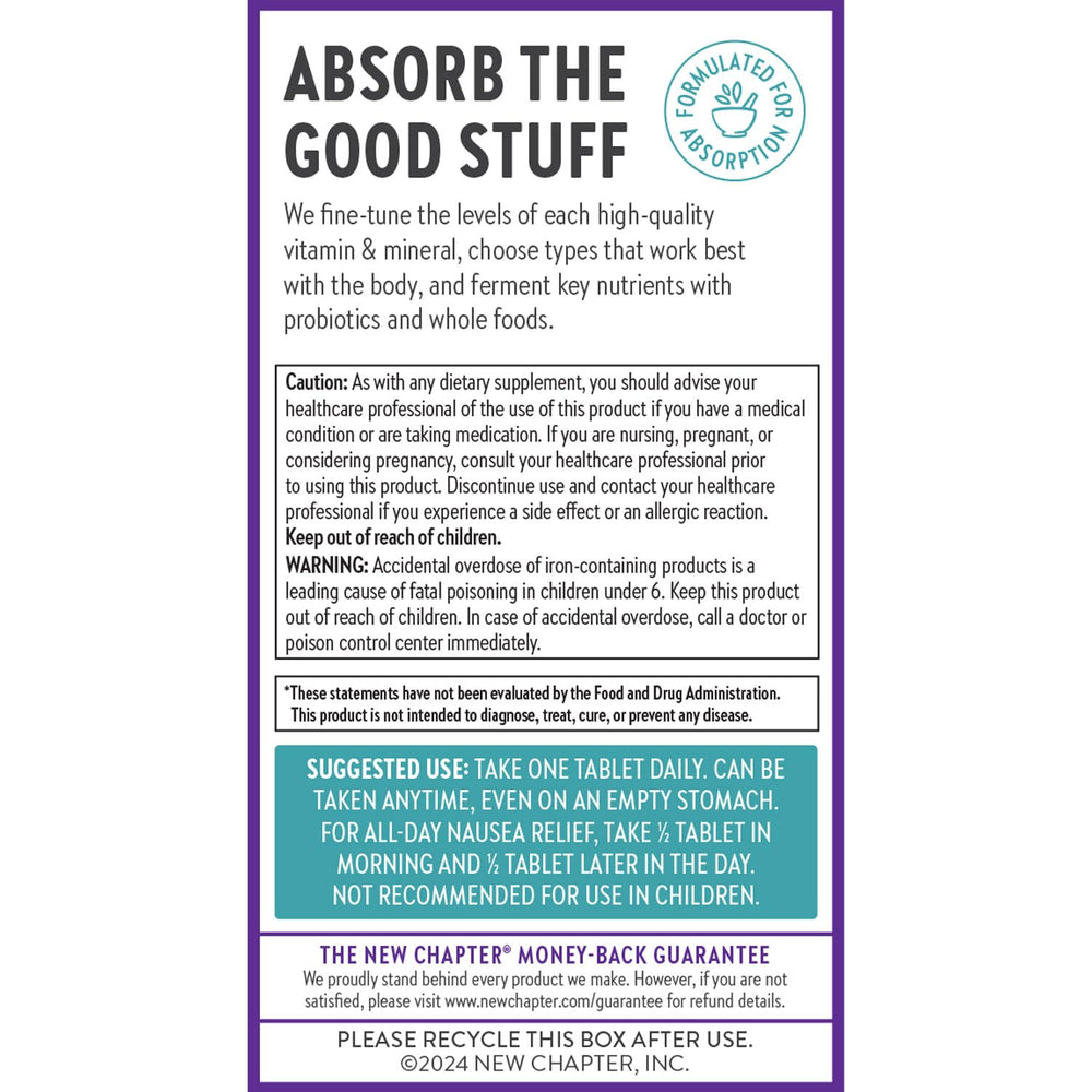 New Chapter Prenatal gluten-free non-GMO seal indicating clean ingredients
