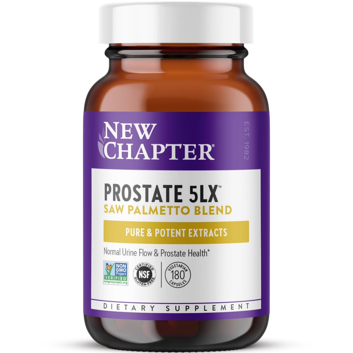 New Chapter Prostate 5LX bottle with capsules for daily urinary support