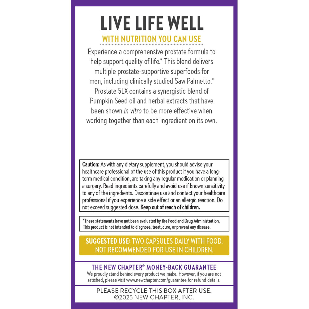 New Chapter Prostate 5LX fermented selenium – whole-food mineral support.