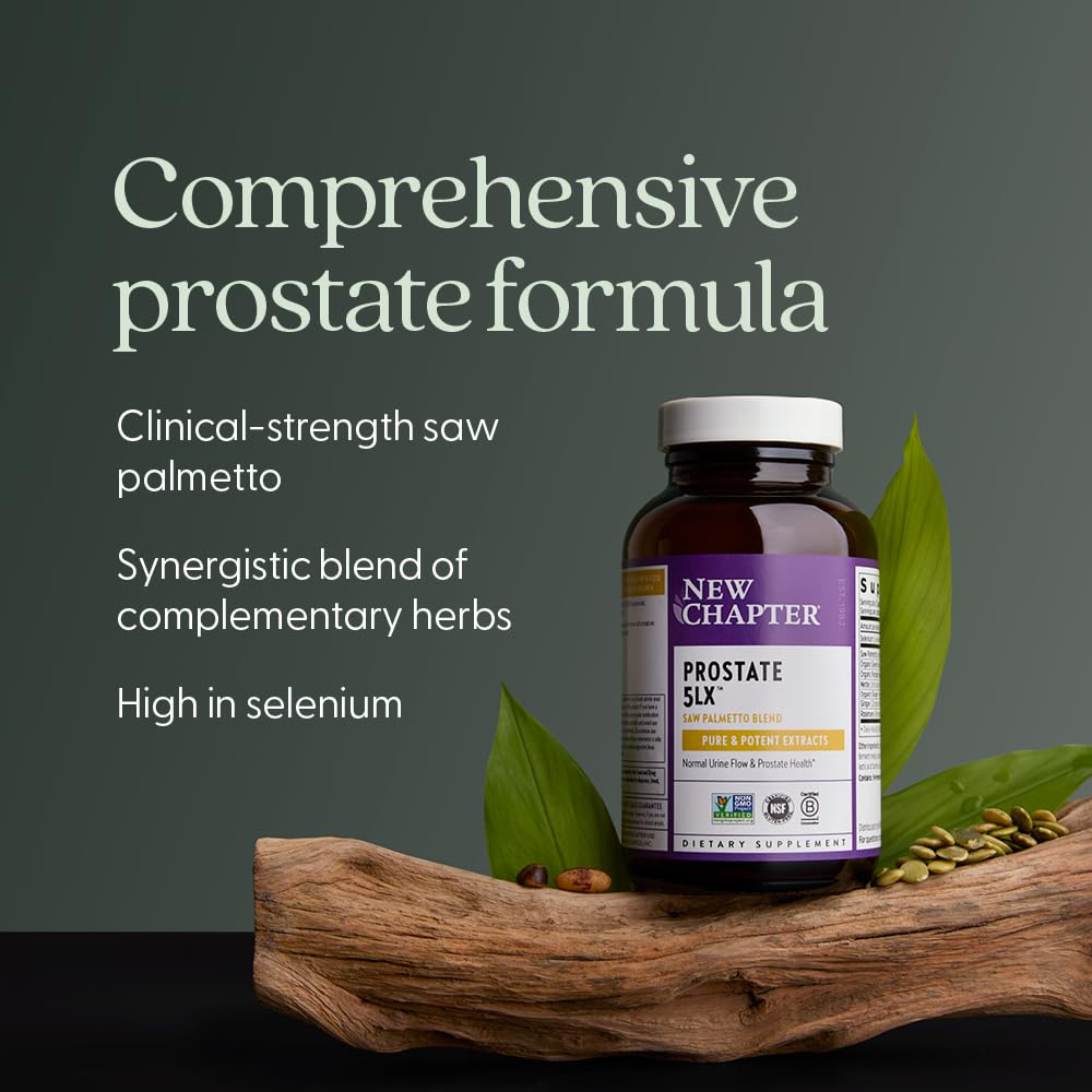 New Chapter Prostate 5LX bottle features fermented selenium content