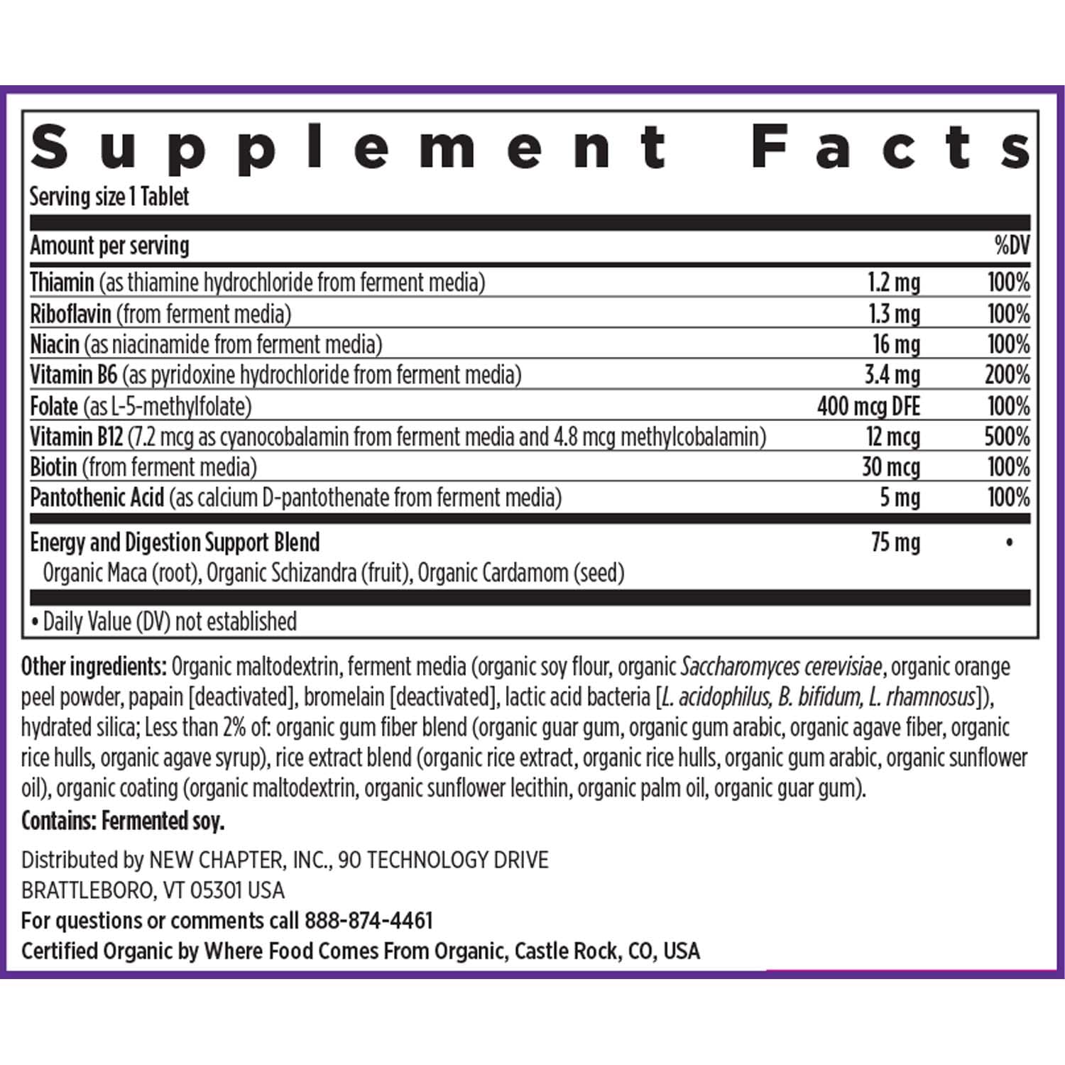 New Chapter Vitamin B Complex Maca and Biotin for hair and nails