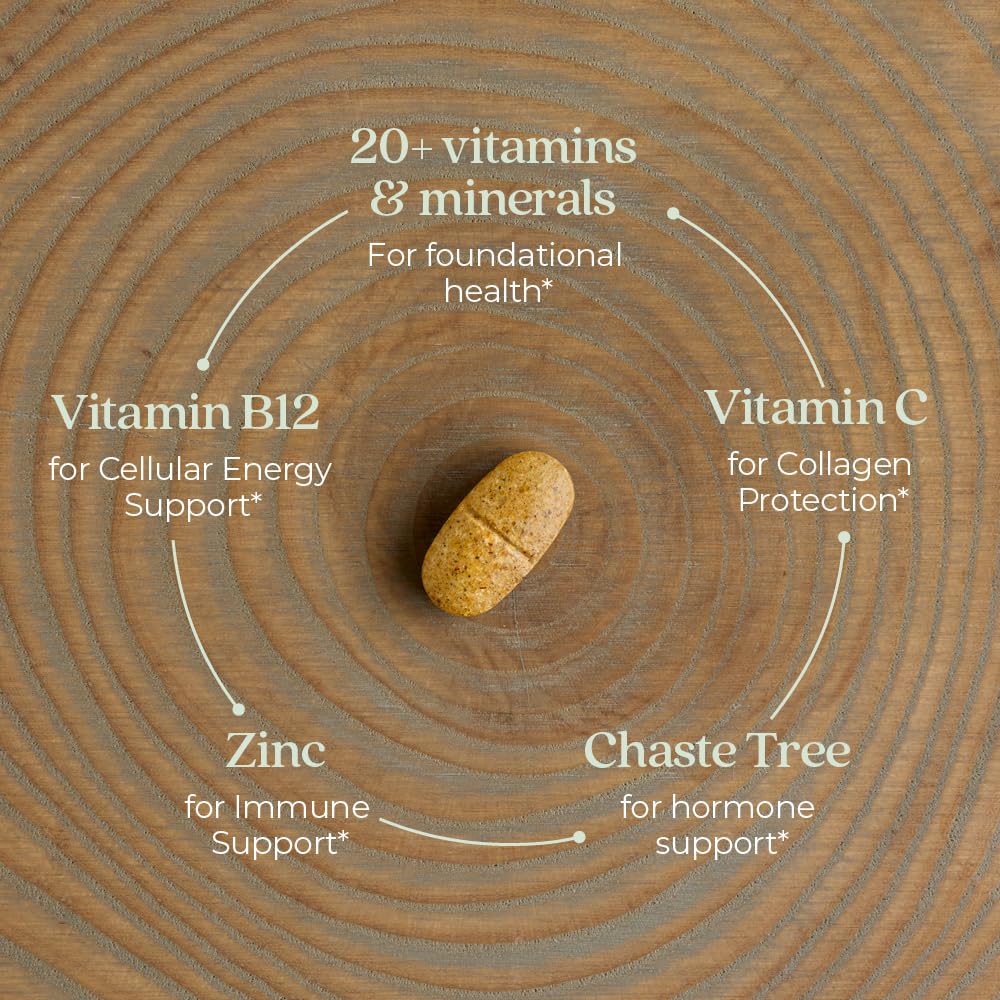 New Chapter Women's Multivitamin 40+ fermented nutrients suggesting gentle stomach tolerance.