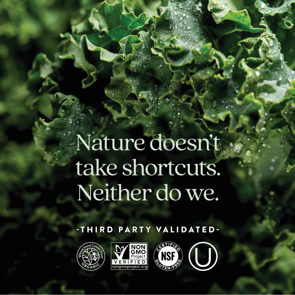 New Chapter 40+ ingredients label featuring organic herbs and fermentation details.