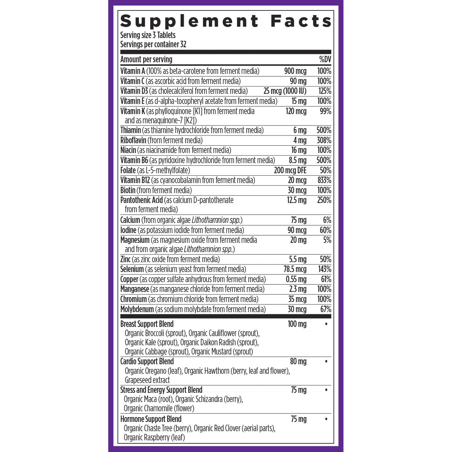 New Chapter probiotic-culture label implying easy absorption and stomach-friendly vitamins