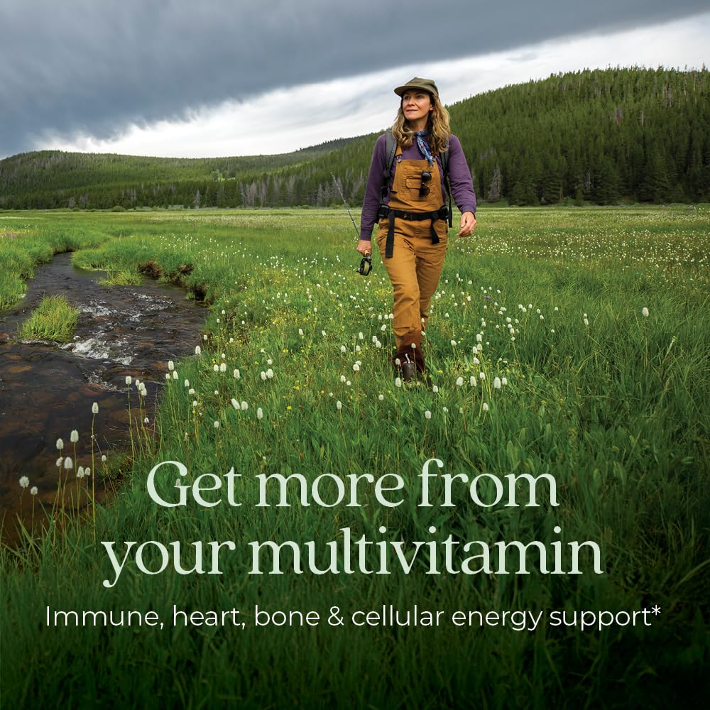 New Chapter Women's 55+ bottle label closeup highlights whole-food fermented nutrients.