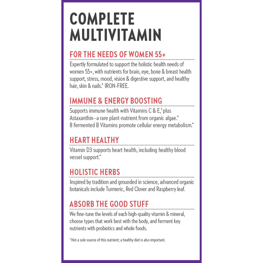 New Chapter Women’s Multivitamin 55+ packaging open showcasing eco-conscious design.