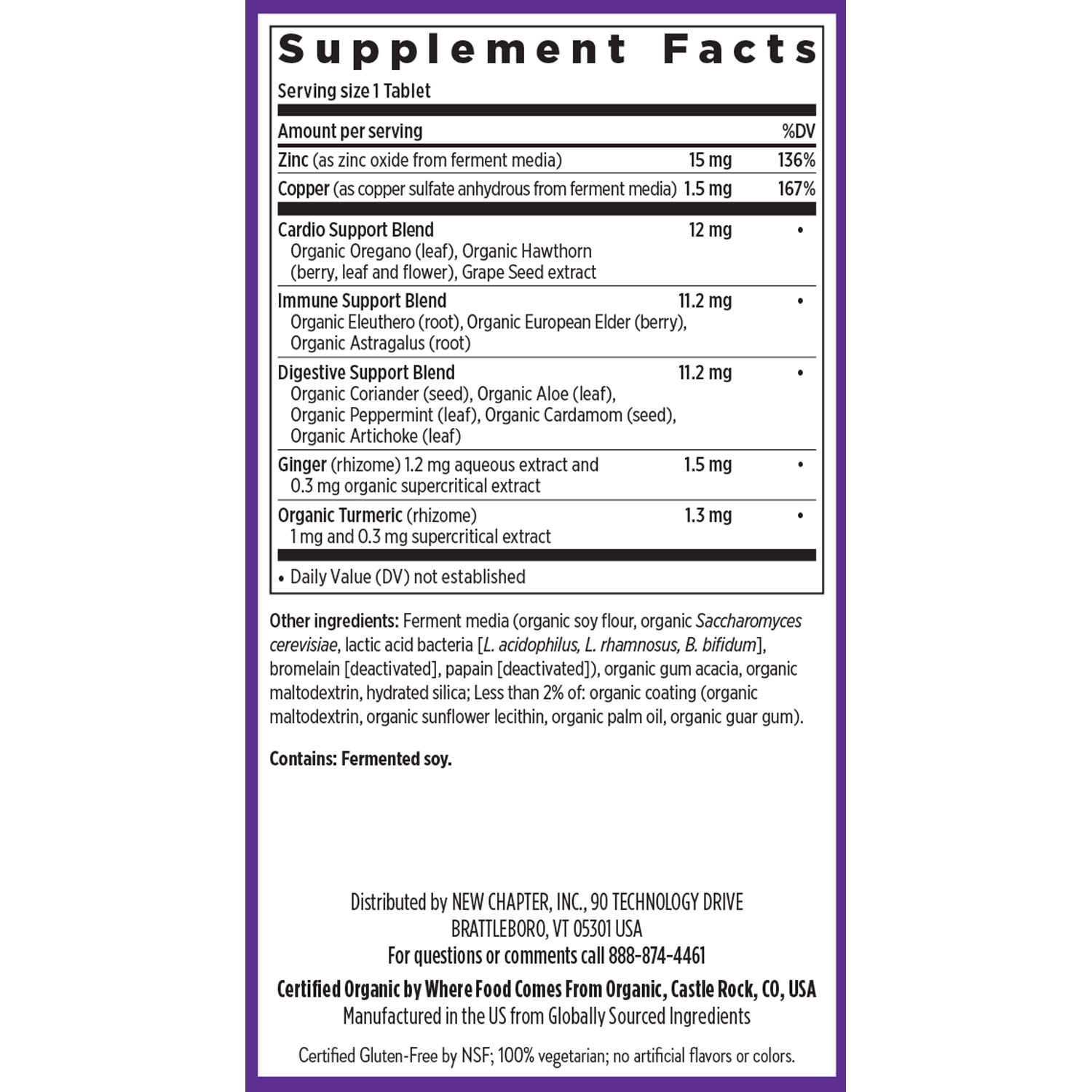 New Chapter Elderberry and Astragalus herbs in zinc formula.