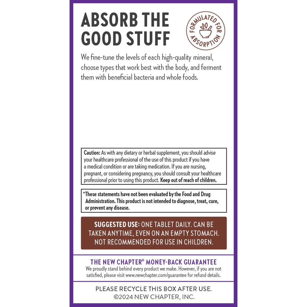 New Chapter gluten-free NSF seal on zinc supplement packaging.