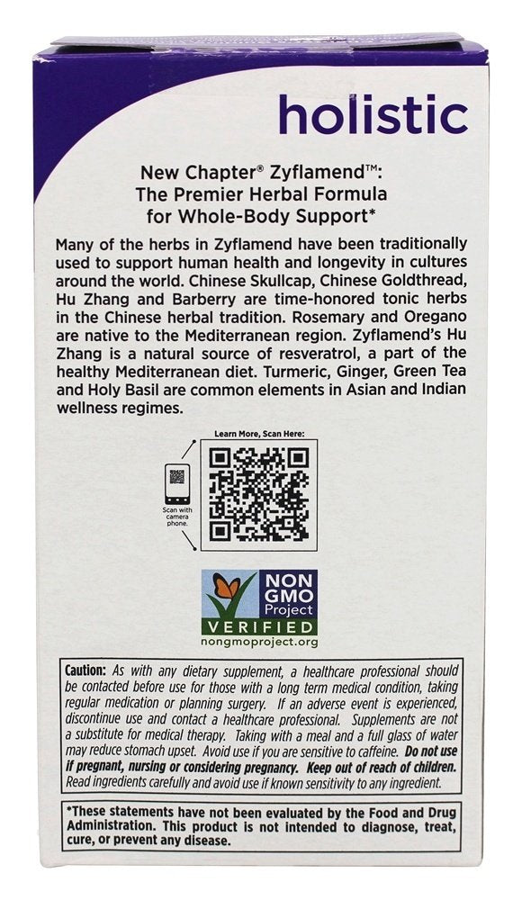 180 count Zyflamend Whole Body bottle ready for ongoing use.