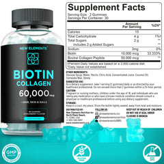 New Elements Biotin & Collagen Gummies texture and fruity flavor entice regular consumption.