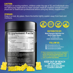 New Elements Biotin Gummies pineapple flavor close-up for daily enjoyment.