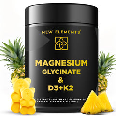 New Elements Calm Magnesium Gummies bottle for daily relaxation and mood support.