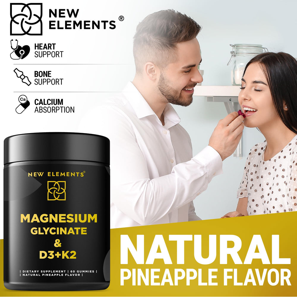 New Elements Calm Magnesium Gummies serving size emphasizes simple daily dose.