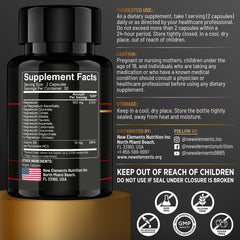 New Elements Magnesium 10X label highlights Vitamin B6 for absorption.