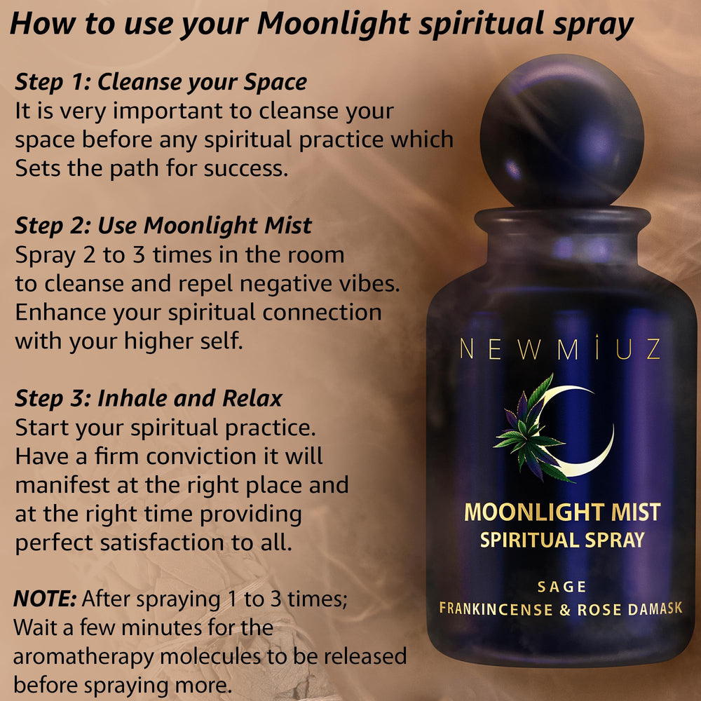 New Miuz Clearing Sage Smudge Spray beside the bed for nightly use.