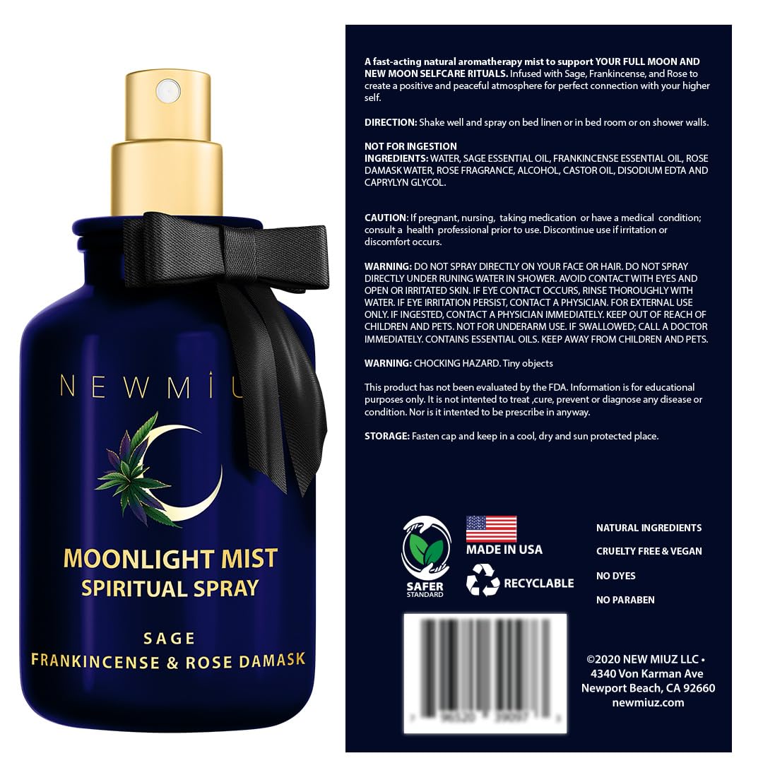 New Miuz Pure essential oils: sage, frankincense, rose in the aroma mist.