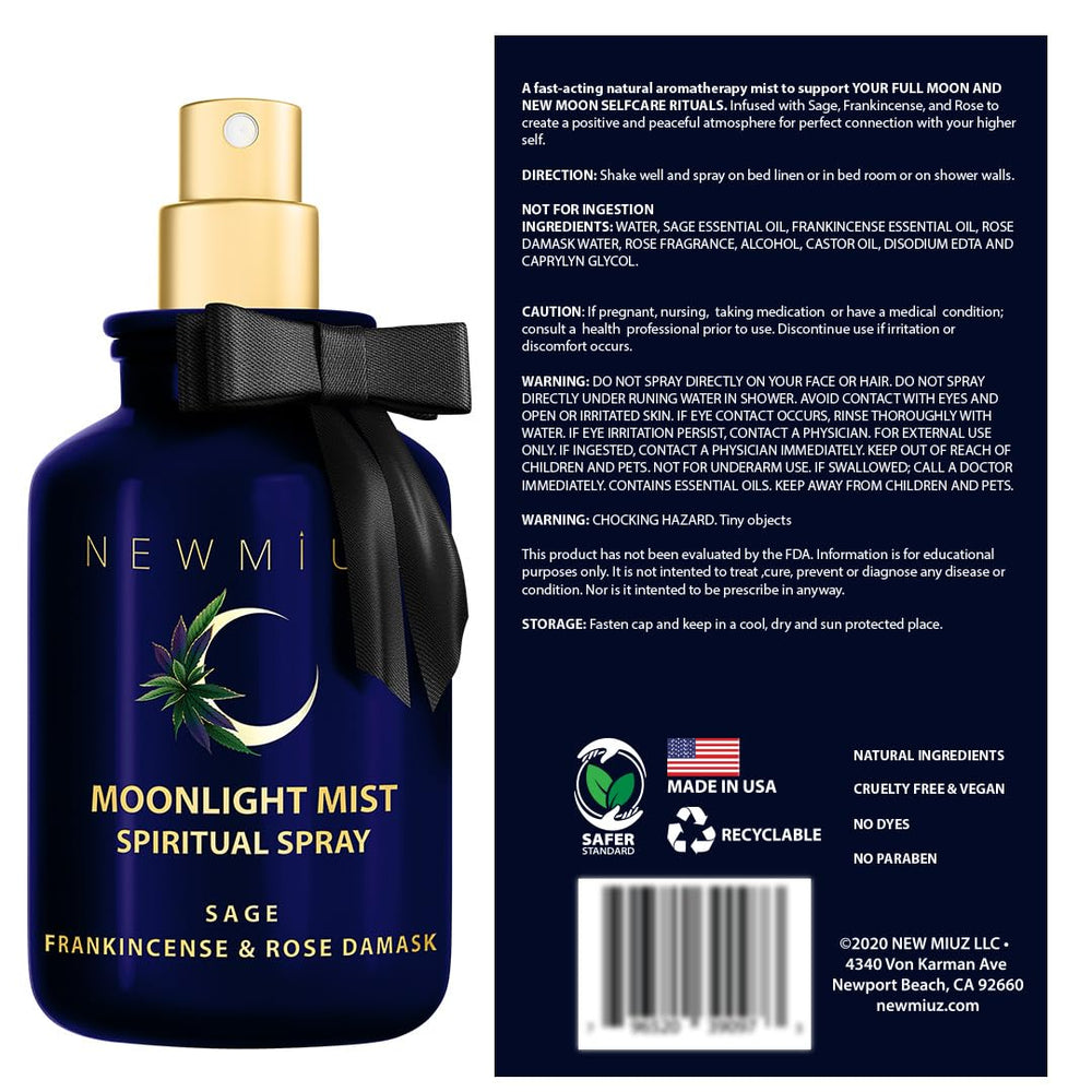 New Miuz Pure essential oils: sage, frankincense, rose in the aroma mist.