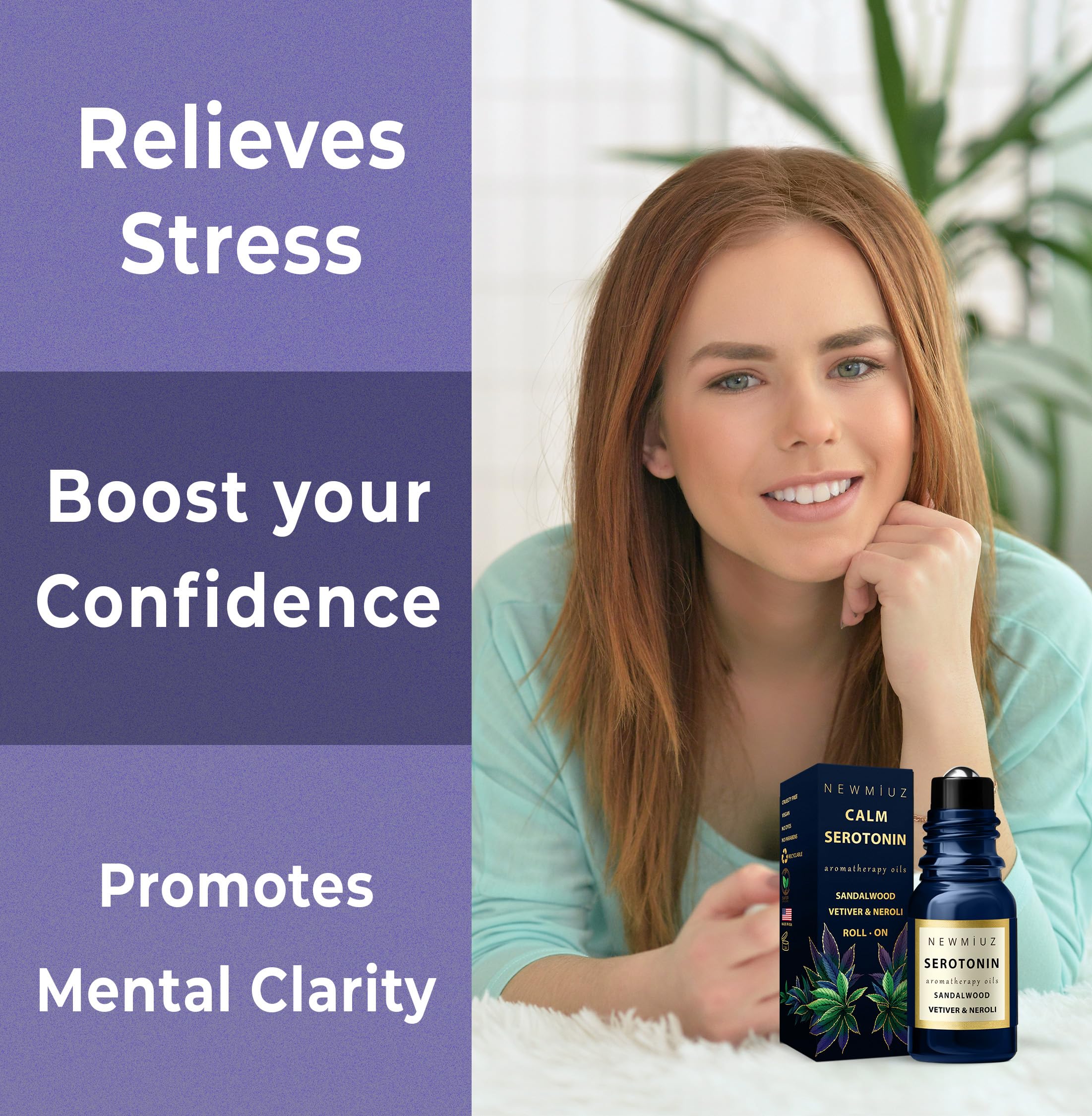New Miuz Destress Roll-On travel-friendly size for on-the-go use.