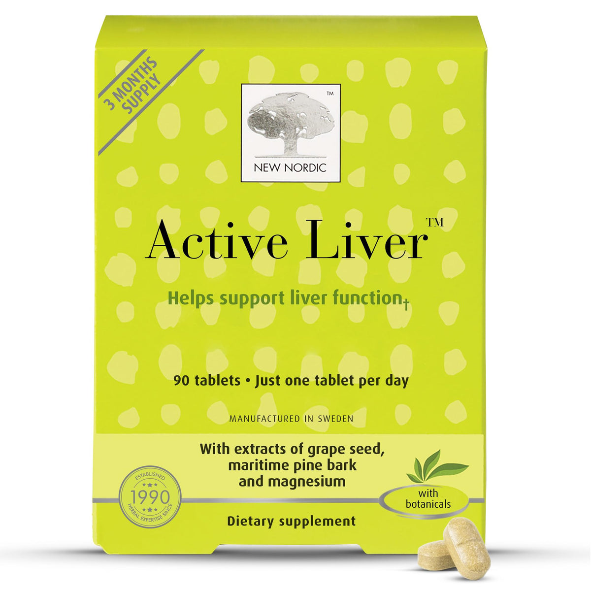 New Nordic Active Liver bottle label showing the daily liver support formula.