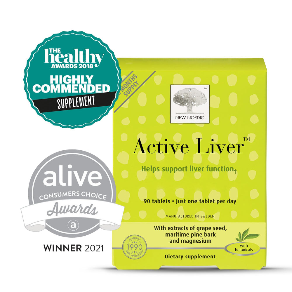 New Nordic Active Liver tablet closeup highlighting compact vegan capsules for daily wellness.