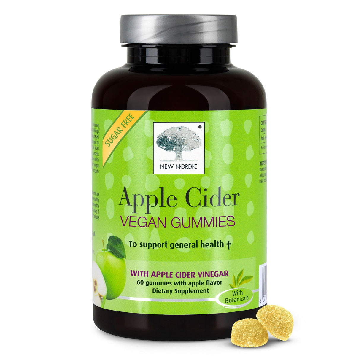 NEW NORDIC Apple Cider Vinegar Gummies bottle showing convenient daily dosing with Mother strain