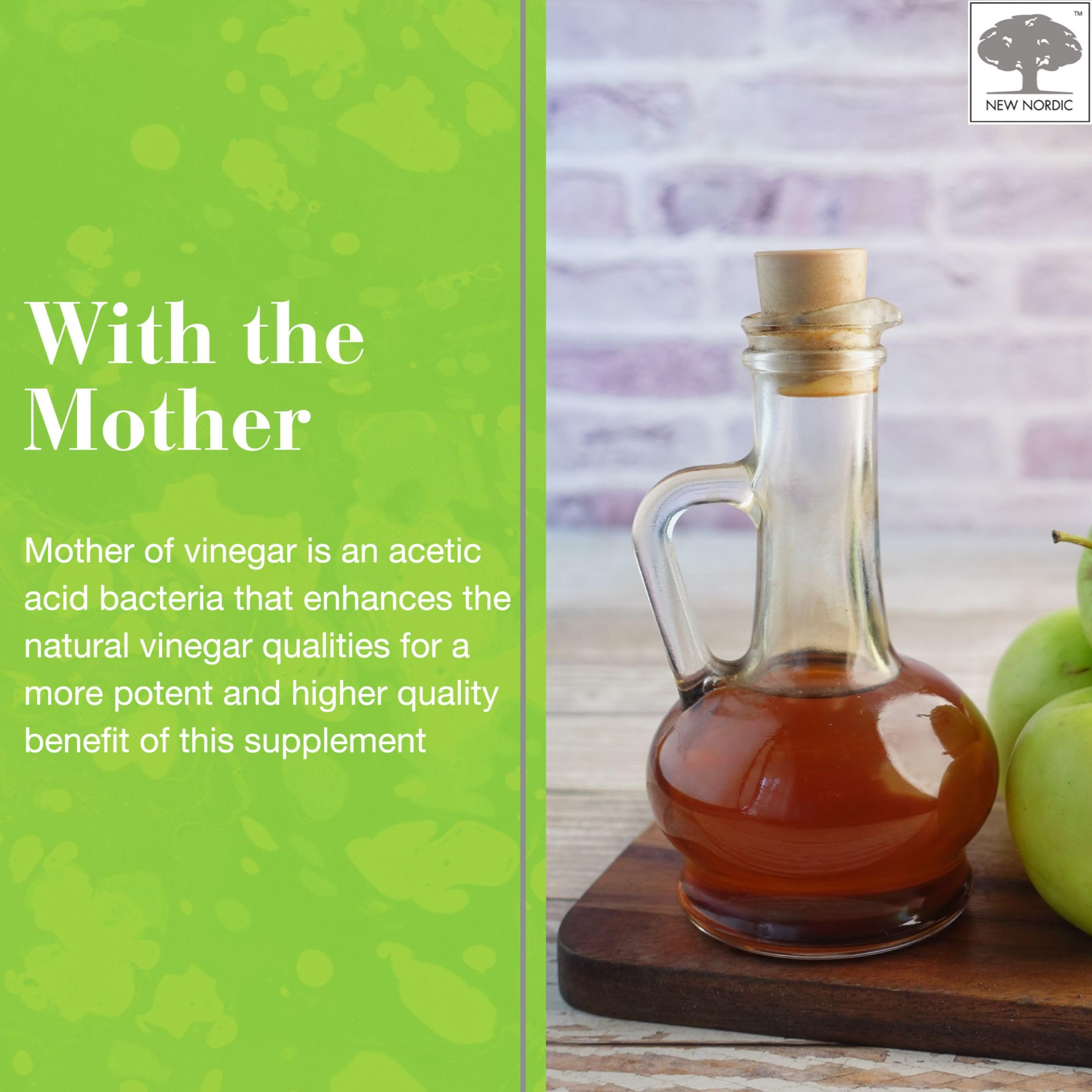 NEW NORDIC Apple Cider Vinegar Gummies with tasty apple flavor and no sour taste