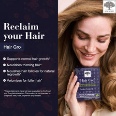 NEW NORDIC Hair GRO ingredients panel highlights biotin and palm fruit extract