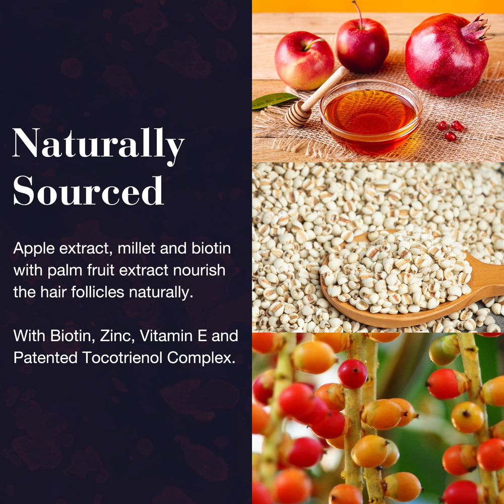 NEW NORDIC Hair GRO palm fruit extract closeup hints at tocotrienols supporting vitality