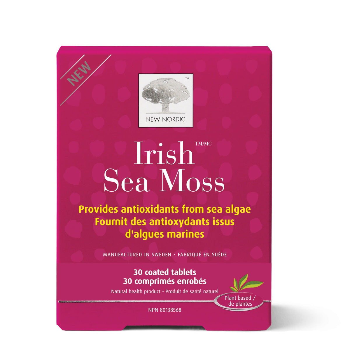 NEW NORDIC Irish Sea Moss Extract tablets in a bottle for daily nourishment.