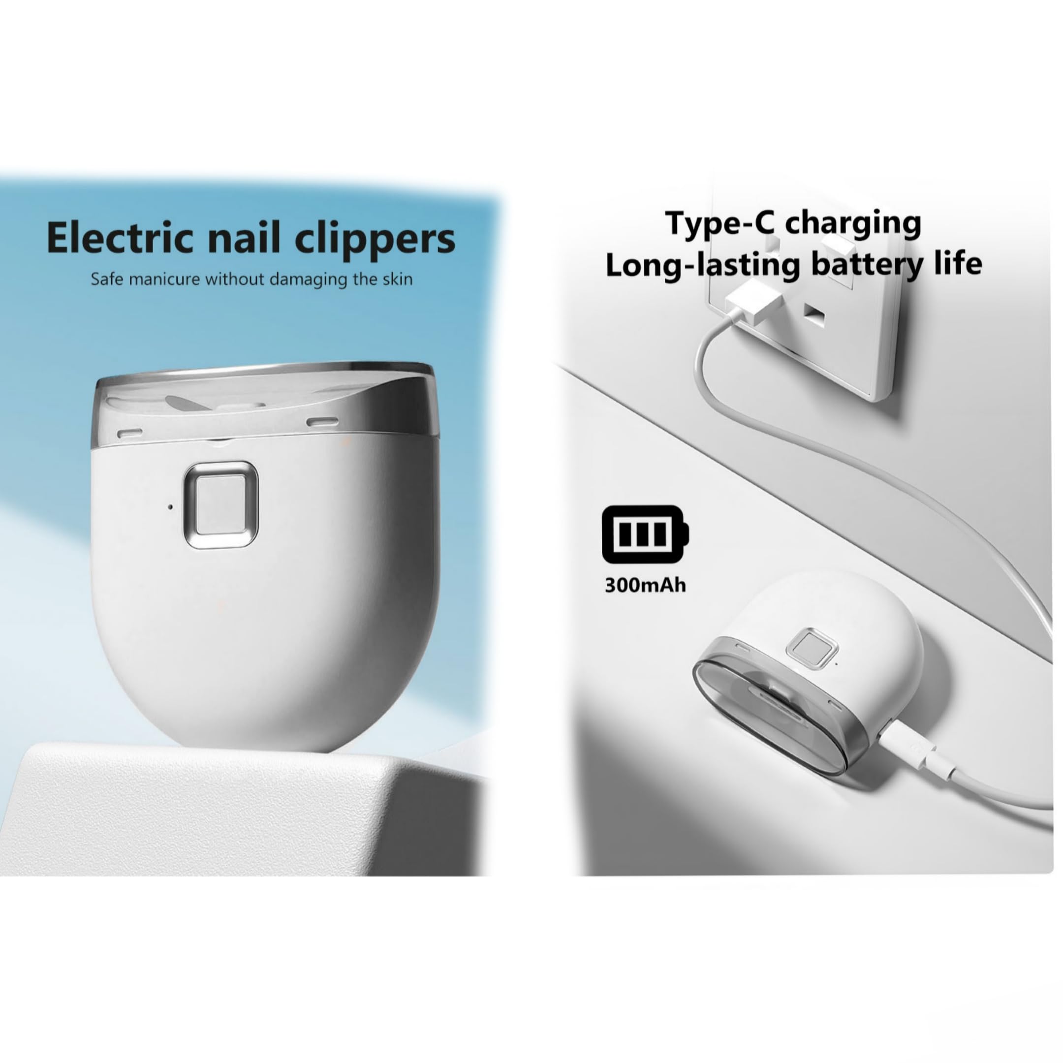 New Rechargeable Electric Nail Clipper trims fingernails and toenails smoothly