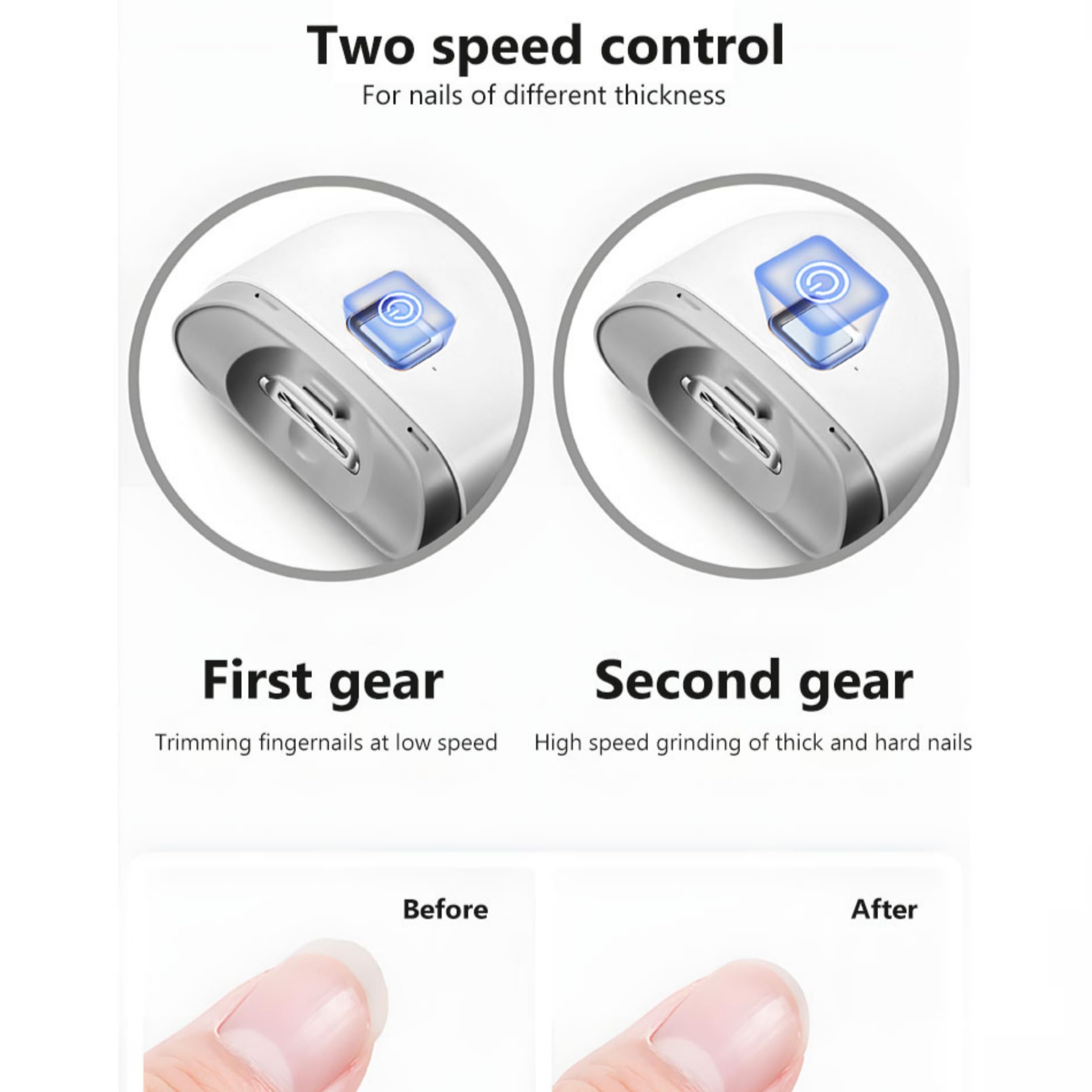New Rechargeable Electric Nail Clipper built in storage catches clippings