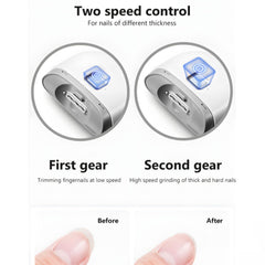 New Rechargeable Electric Nail Clipper built in storage catches clippings