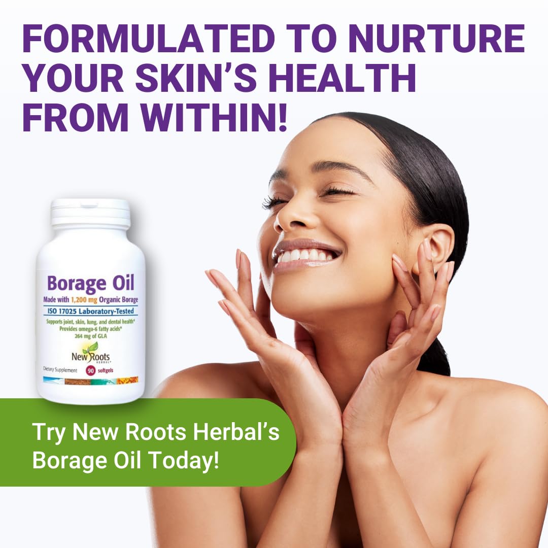 NEW ROOTS HERBAL borage oil ingredients graphic