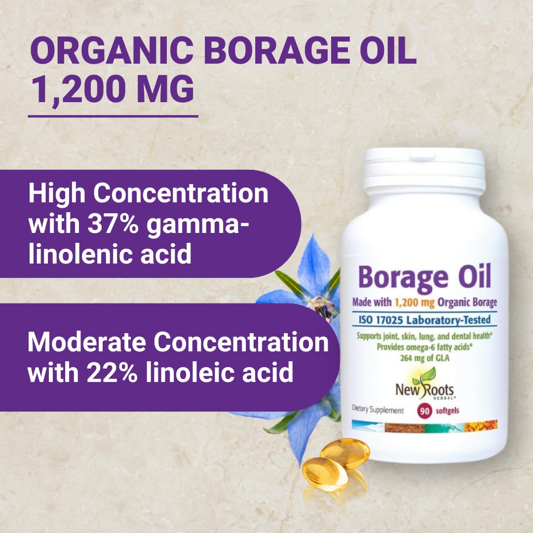 NEW ROOTS HERBAL borage oil packaging box